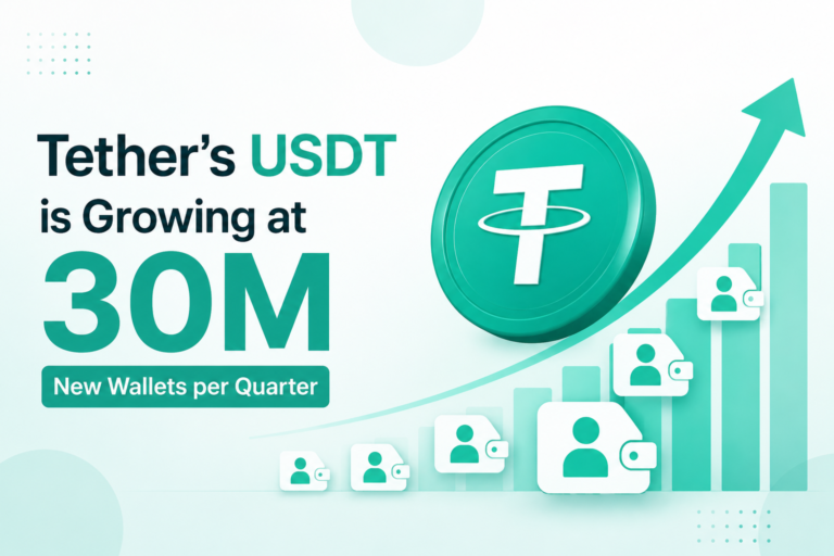 Tether Grows at 30 million New Wallets per Quarter